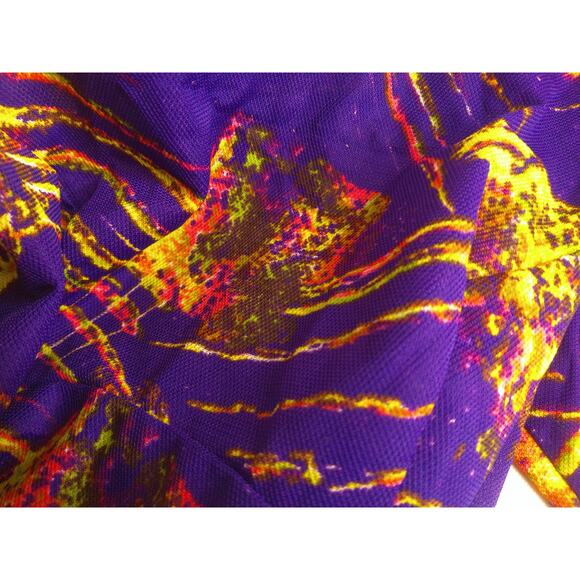 Vintage D Bess Psychedelic Ruffle Maxi Dress READ - Picture 7 of 9